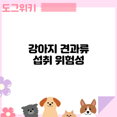 강아지 견과류 섭취: 위험성