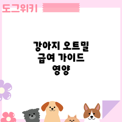 강아지 오트밀 급여 가이드: 영양