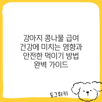 강아지 콩나물 급여: 건강에 미치는 영향과 안전한 먹이기 방법 완벽 가이드