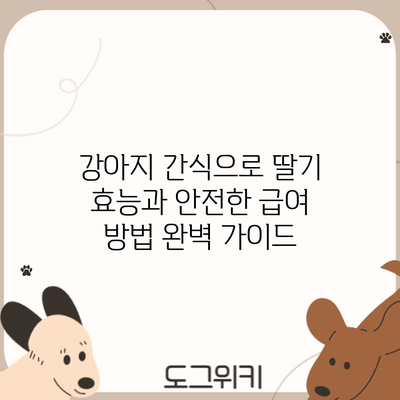 강아지 간식으로 딸기: 효능과 안전한 급여 방법 완벽 가이드