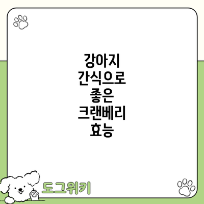 강아지 간식으로 좋은 크랜베리: 효능