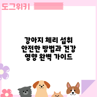 강아지 체리 섭취: 안전한 방법과 건강 영향 완벽 가이드