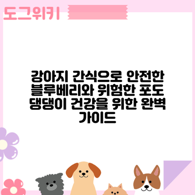 강아지 간식으로 안전한 블루베리와 위험한 포도: 댕댕이 건강을 위한 완벽 가이드