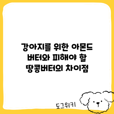 강아지를 위한 아몬드 버터와 피해야 할 땅콩버터의 차이점