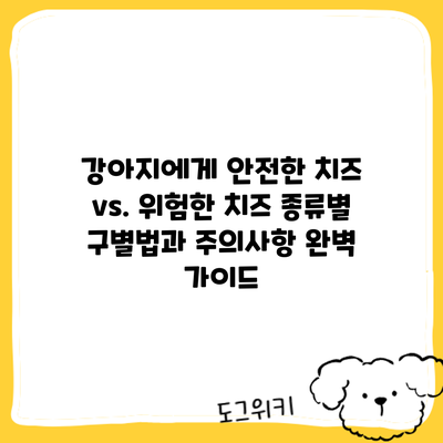 강아지에게 안전한 치즈 vs. 위험한 치즈: 종류별 구별법과 주의사항 완벽 가이드