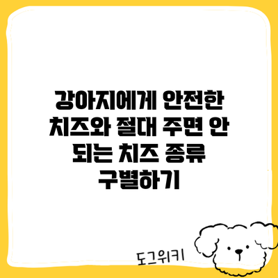 강아지에게 안전한 치즈와 절대 주면 안 되는 치즈 종류 구별하기