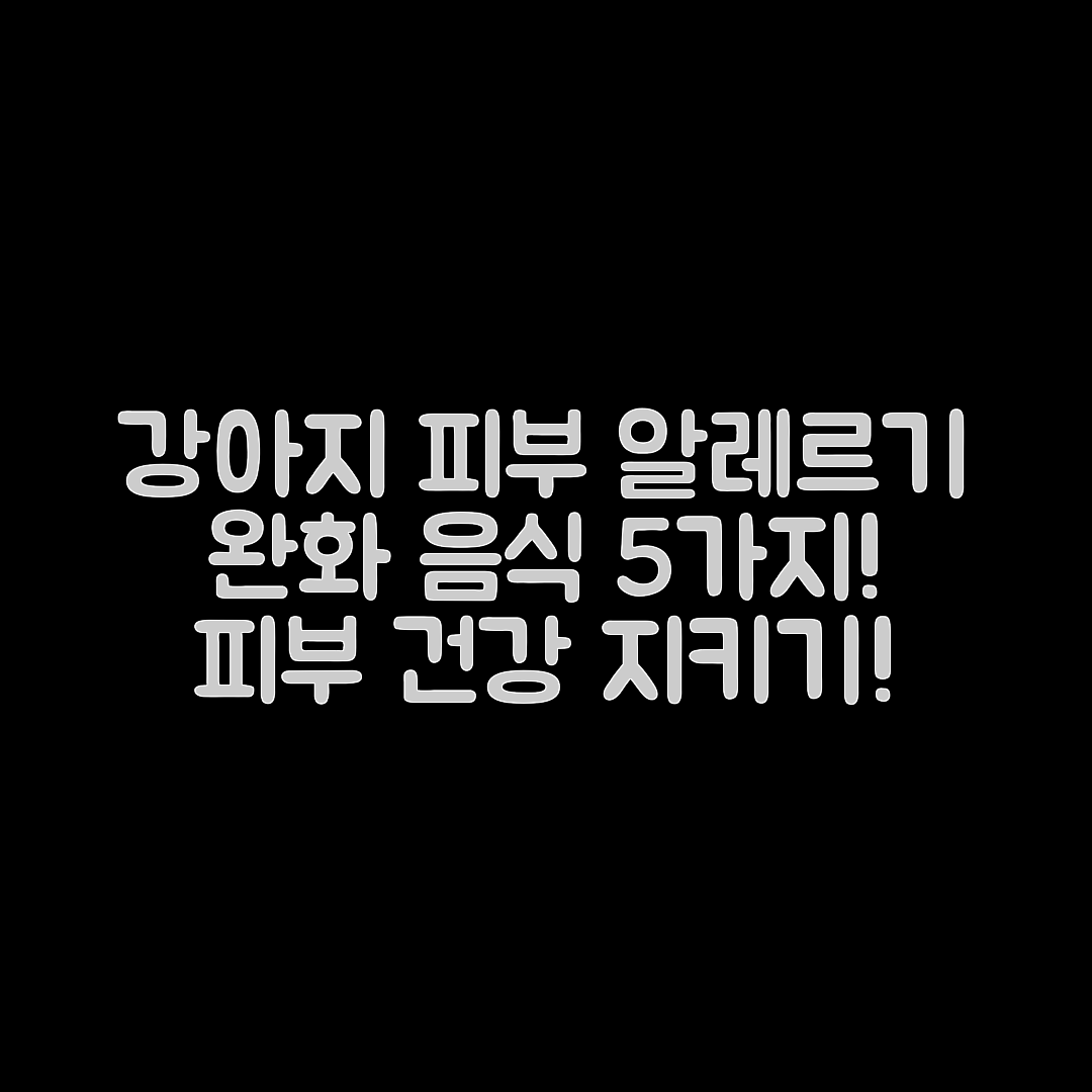 강아지 피부 알레르기 증상 완화 음식 5가지