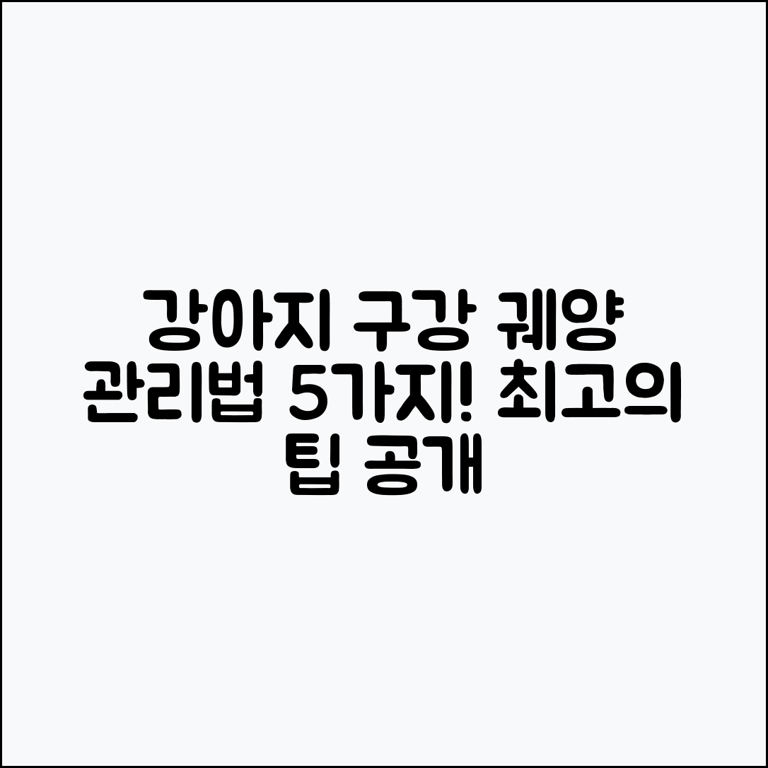 강아지 구강 궤양 관리법 5가지