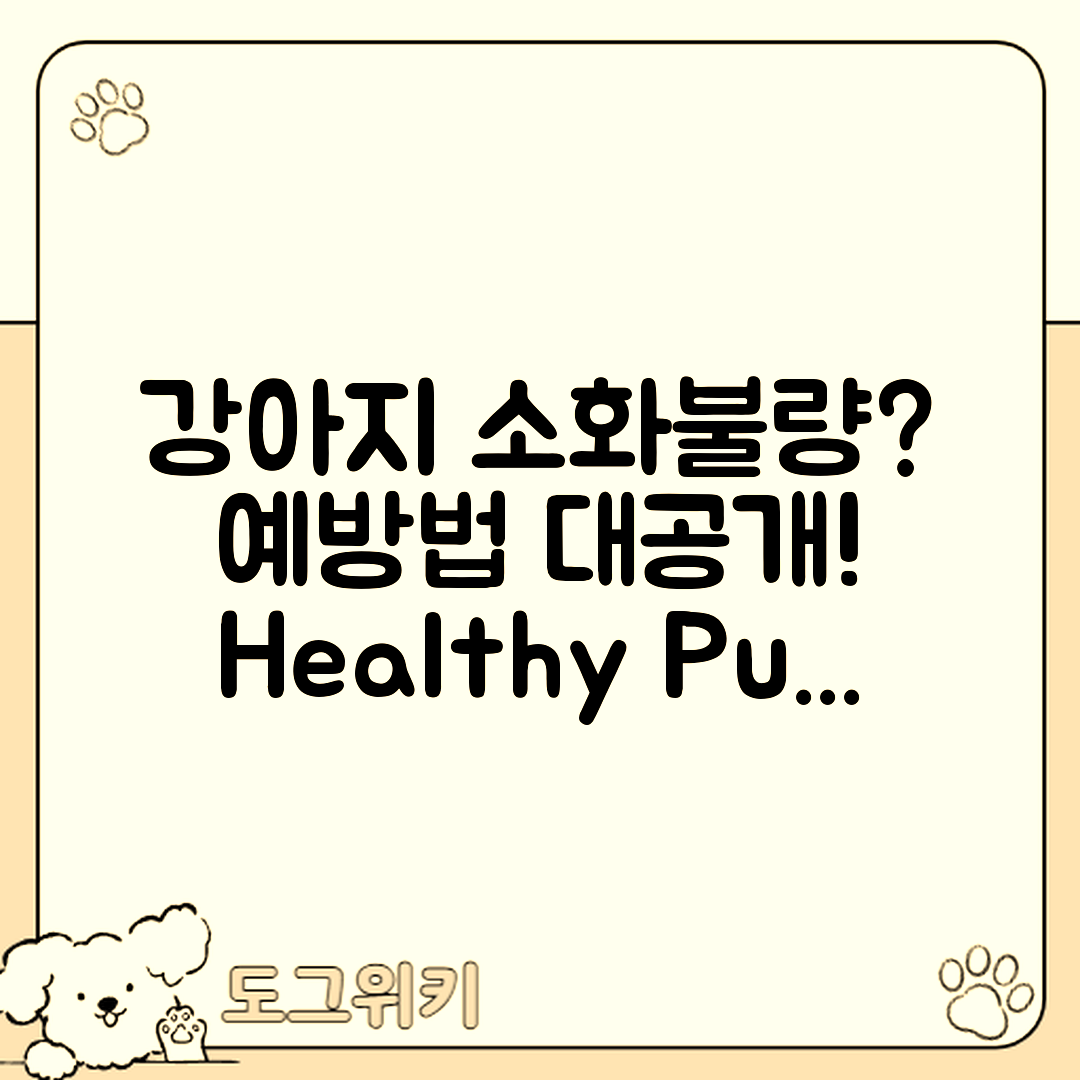 강아지 소화불량, 어떻게 예방할 수 있을까요?