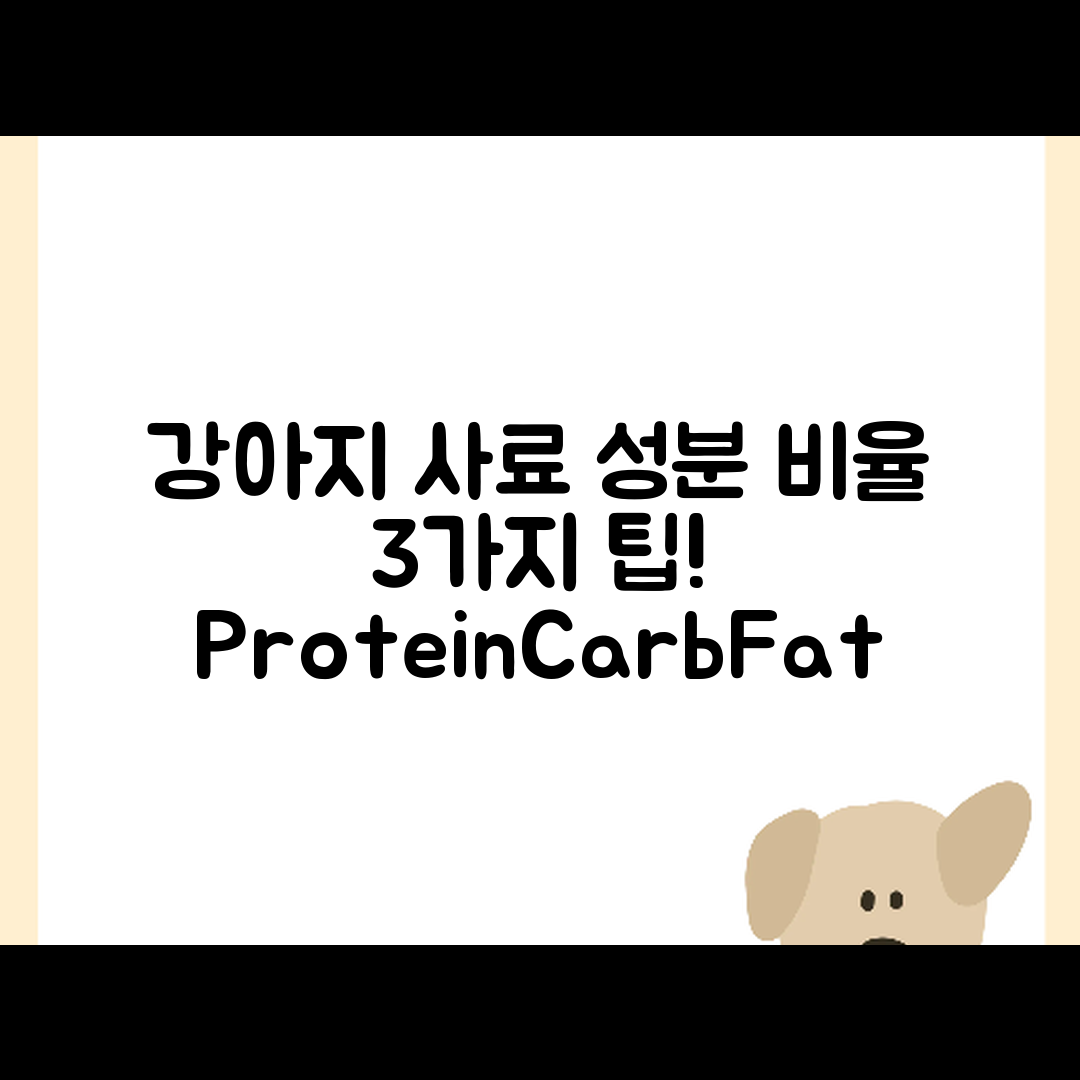 강아지 사료 성분 분석: 단백질·탄수화물·지방 비율 3가지 팁