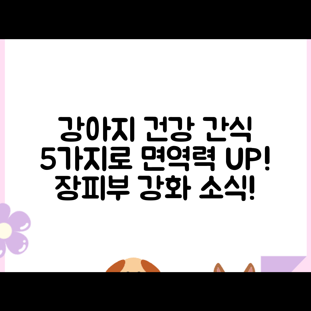 강아지 건강 간식 5가지로 장·피부·면역력 강화!